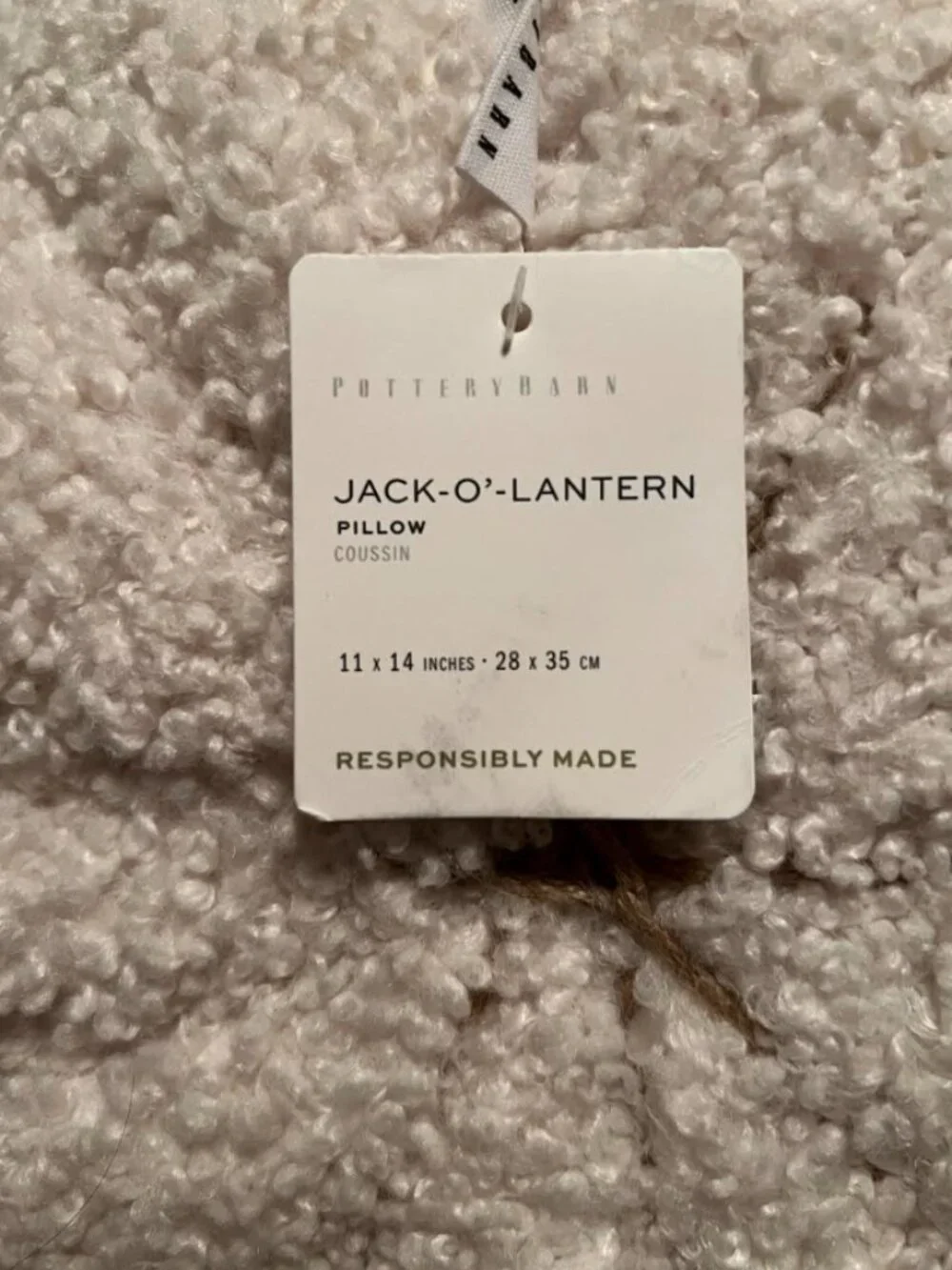 Pottery Barn Jack-O-Lantern Shaped Pillow